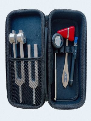 Patient Assessment Kit Case with Reflex Hammer 3693, Babinski Hammer #3697, Tuning Forks 128 & 512, LED Penlight 355BK